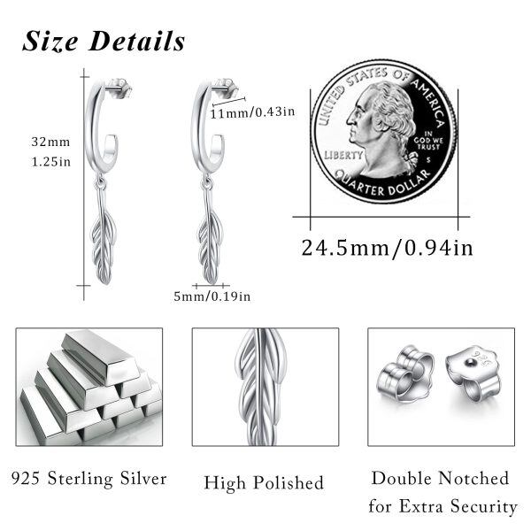 Sterling Silver Leaf Stud Earrings -1