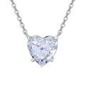 wholesale 925 Sterling Silver Heart Shape 5A CZ Stone Choker Pendant Necklace for Women-0-0