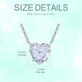 wholesale 925 Sterling Silver Heart Shape 5A CZ Stone Choker Pendant Necklace for Women-0-4