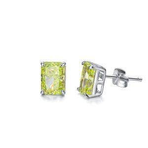 Sterling Silver Square Crushed Ice Earrings-0