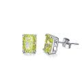 wholesale 925 Sterling Silver Yellow Emerald Cut CZ Stud Earrings for Women Her Mom Girls-0-0