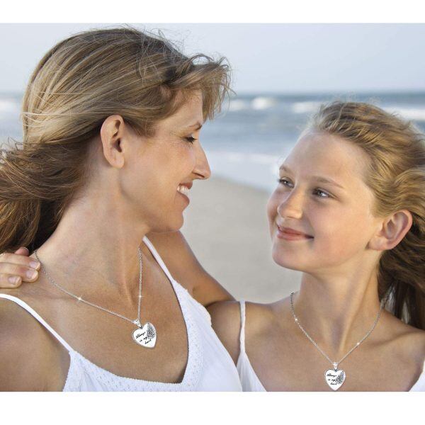 Sterling Silver Angel Wings Locket Necklace-3