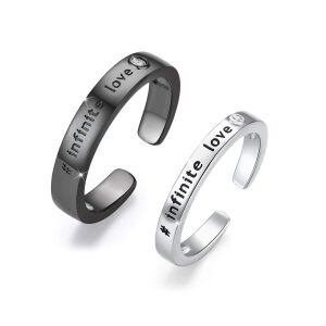 Sterling Silver Couples Infinity Love Ring-0