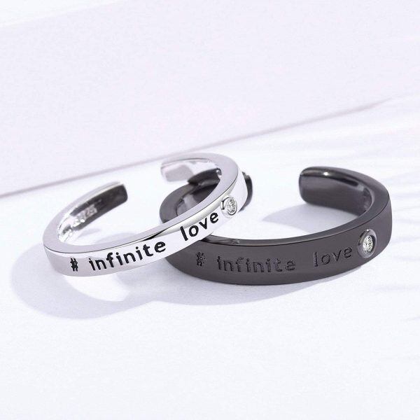 Sterling Silver Couples Infinity Love Ring-3