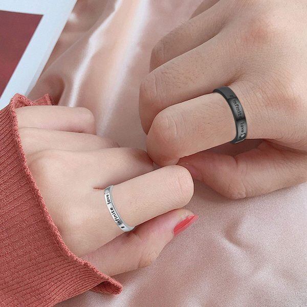 Sterling Silver Couples Infinity Love Ring-4