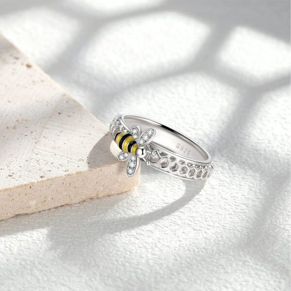 Sterling Silver Bee Ring Fidget Rings -1