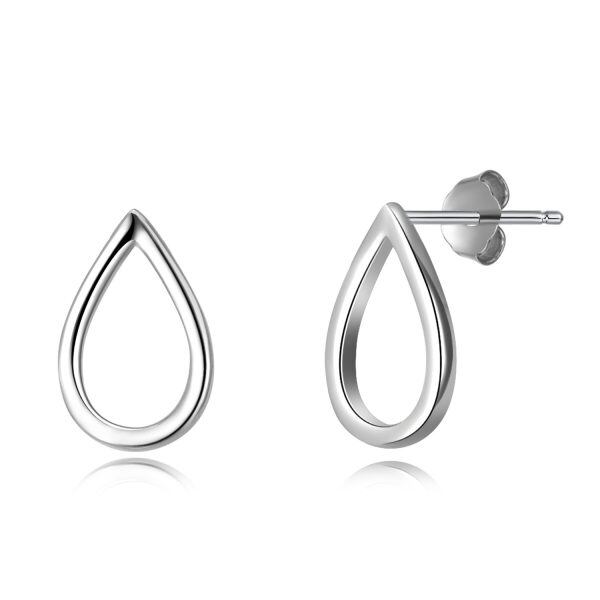 Sterling Silver Teardrop Stud Earrings-0