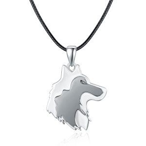 Sterling Silver Wolf Necklace-0