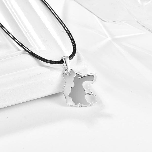 Sterling Silver Wolf Necklace-1