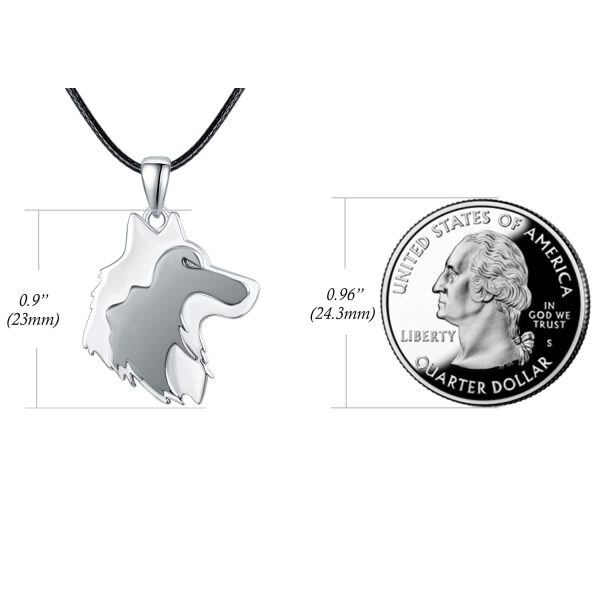 Sterling Silver Wolf Necklace-2