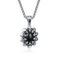 wholesale 925 Sterling Silver Black Onyx Skull Pendant Necklace  for Men-0-0