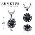 wholesale 925 Sterling Silver Black Onyx Skull Pendant Necklace  for Men-0-1