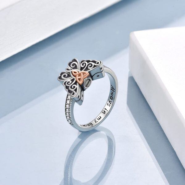 Sterling Silver Butterfly Urn Ring -3