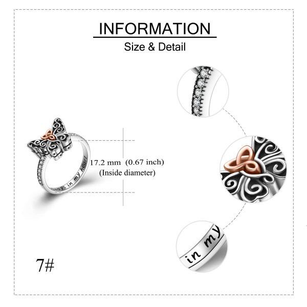 Sterling Silver Butterfly Urn Ring -4