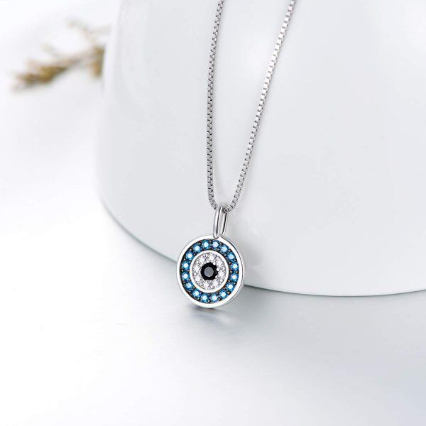 Sterling Silver Evil Eye Necklace-2