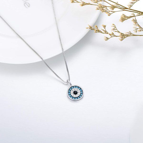 Sterling Silver Evil Eye Necklace-3