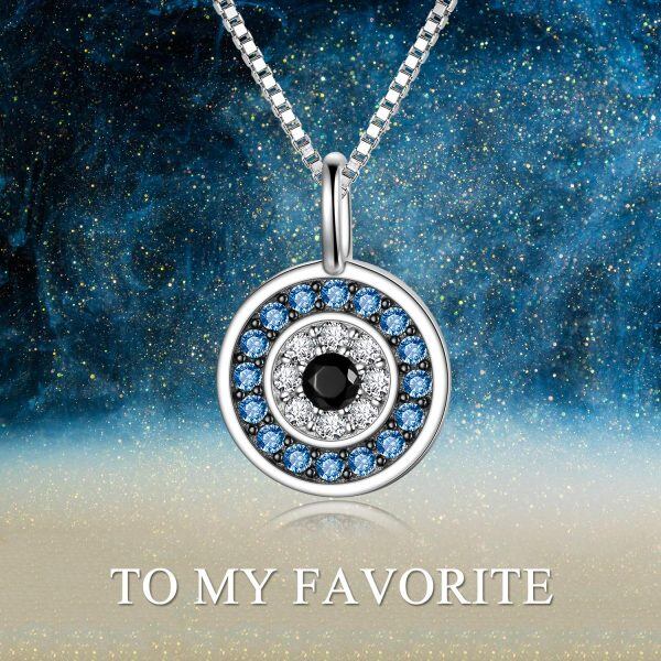 Sterling Silver Evil Eye Necklace-5