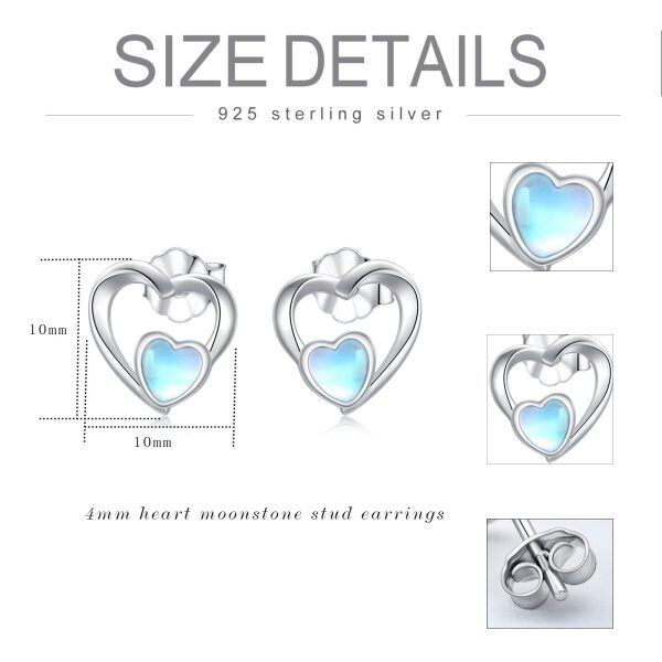 Sterling Silver Heart Earrings-5