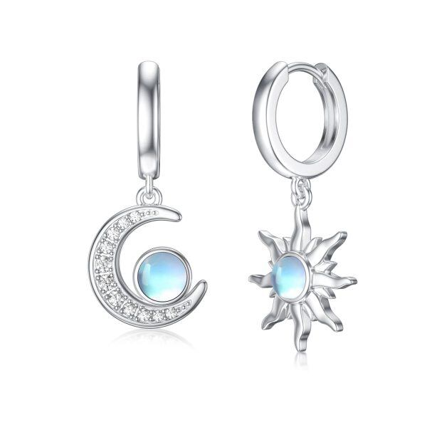 Sterling Silver Sun And Moon Earrings-0