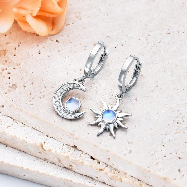 Sterling Silver Sun And Moon Earrings-4