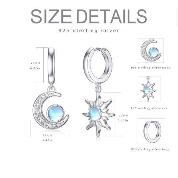 Sterling Silver Sun And Moon Earrings-5