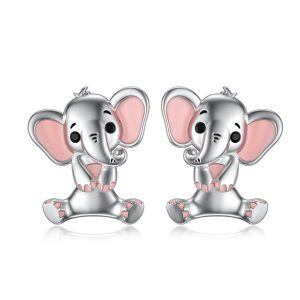 Sterling Silver Elephant Earrings-0