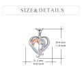wholesale 925 Sterling Silver Horse and Girl's Heart Pendant Necklace for Women-0-3