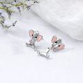 wholesale 925 Sterling Silver Pink Elephant Stud Earrings for Girls and Women-0-3