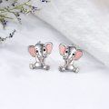 wholesale 925 Sterling Silver Pink Elephant Stud Earrings for Girls and Women-0-4