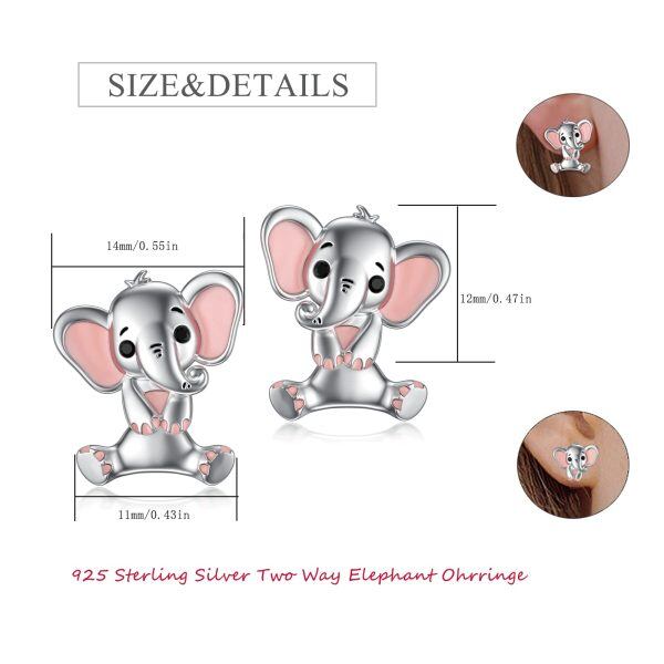 Sterling Silver Elephant Earrings-5