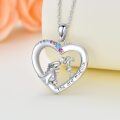 wholesale 925 Sterling Silver Dinosaur and Girl Heart Pendant Necklace for Women - Wholesale-0-2