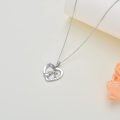 wholesale 925 Sterling Silver Dinosaur and Girl Heart Pendant Necklace for Women - Wholesale-0-3