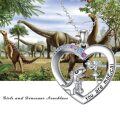 wholesale 925 Sterling Silver Dinosaur and Girl Heart Pendant Necklace for Women - Wholesale-0-4