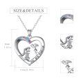 wholesale 925 Sterling Silver Dinosaur and Girl Heart Pendant Necklace for Women - Wholesale-0-5