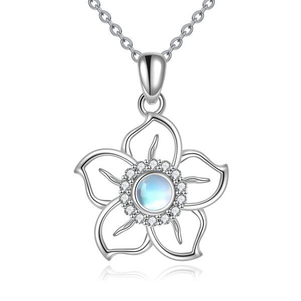 Sterling Silver Flower Necklace-0