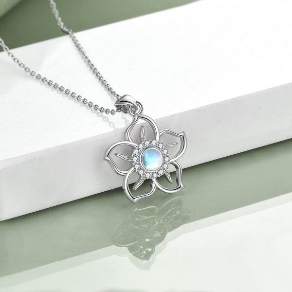 Sterling Silver Flower Necklace-1