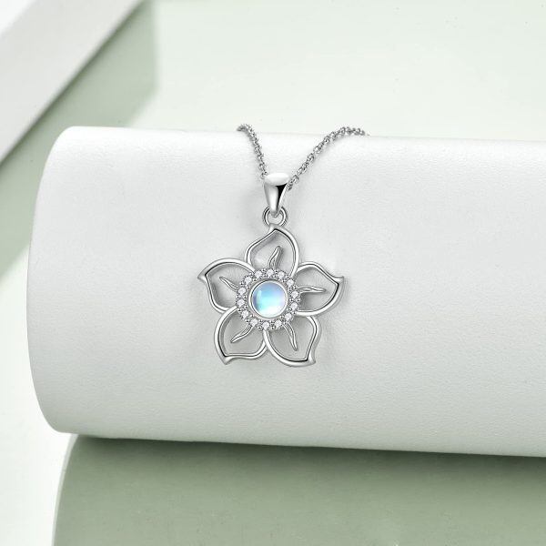 Sterling Silver Flower Necklace-2