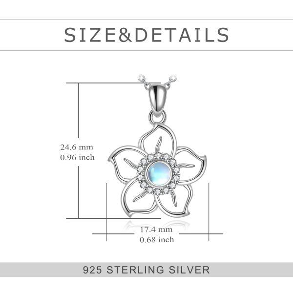 Sterling Silver Flower Necklace-3