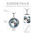 wholesale 925 Sterling Silver Blue Crystal Panda Pendant Necklace Gifts for Women and Girls-0-4