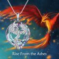 wholesale Sterling Silver Crystal Phoenix Pendant Necklace for Women - Rhodium Plated-0-6