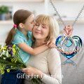 wholesale 925 Sterling Silver Blue Crystal Grandma Heart Pendant Necklace with Rose Gold Accents-0-1