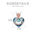 wholesale 925 Sterling Silver Blue Crystal Grandma Heart Pendant Necklace with Rose Gold Accents-0-5
