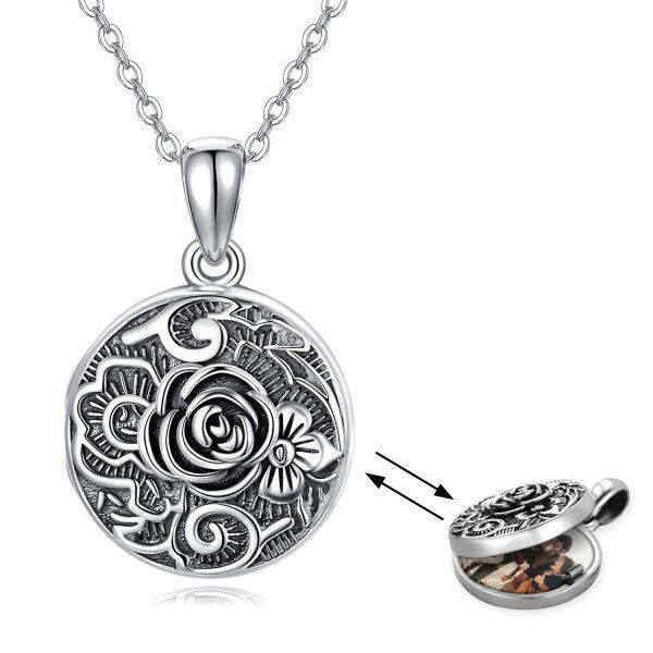 Sterling Silver Rose Necklace-1