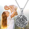 wholesale 925 Sterling Silver 925 Personalized Family Picture Pendant Necklaces with Rose Design and Chain for Women Girls Gifts Jewelry Set-0-6