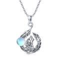 wholesale 925 Sterling Silver Wolf Moonstone Pendant Necklace for Women - Wholesale Jewelry-0-0