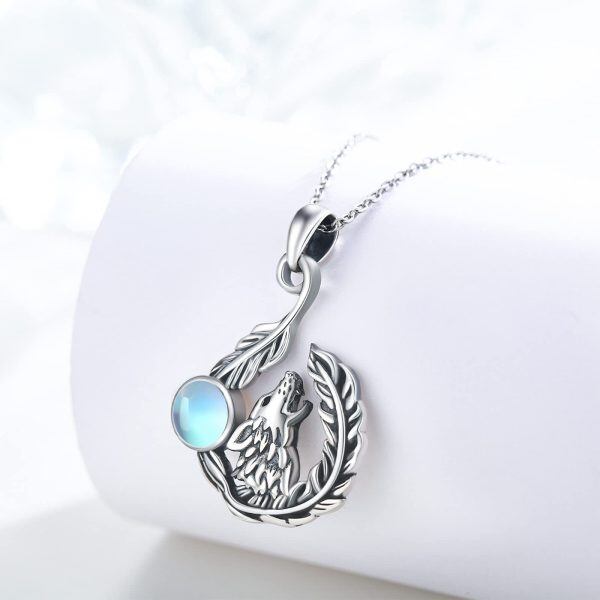 Sterling Silver Wolf Necklace-1