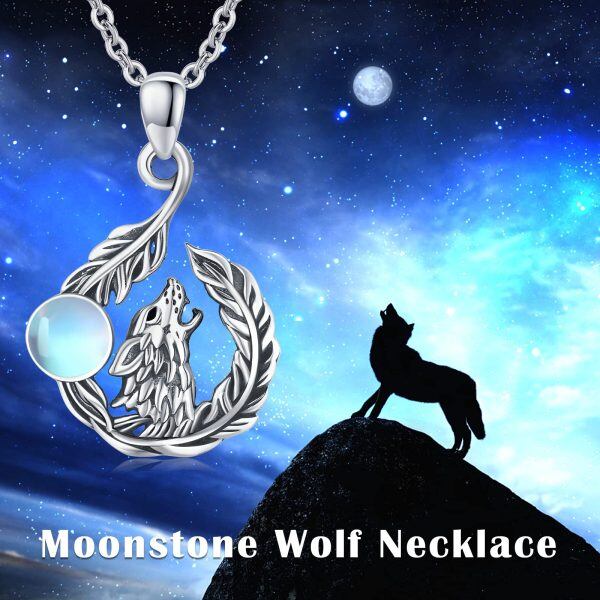 Sterling Silver Wolf Necklace-5