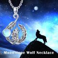wholesale 925 Sterling Silver Wolf Moonstone Pendant Necklace for Women - Wholesale Jewelry-0-5