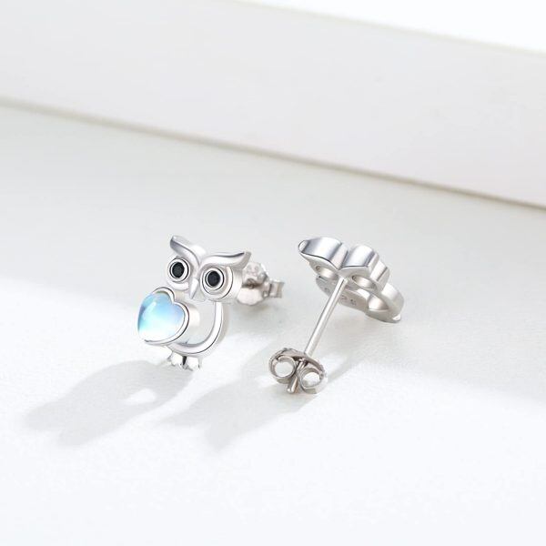 Sterling Silver Owl Earrings-1