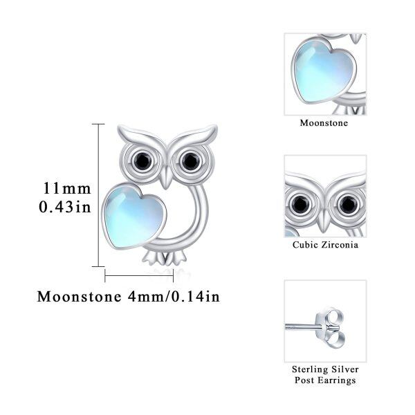 Sterling Silver Owl Earrings-2